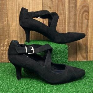Rockporth79498 Sharna Cross Strap Black Pumps Women's SZ 7.5